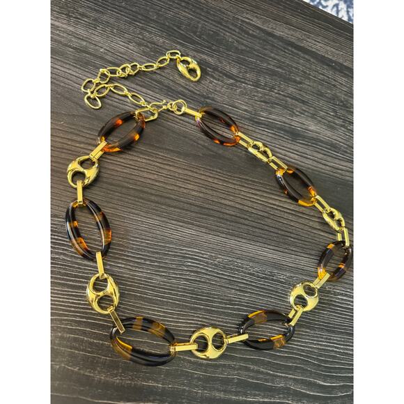 Tortoise Shell and Gold Chain Link Belt Sz. XS-S main image 5